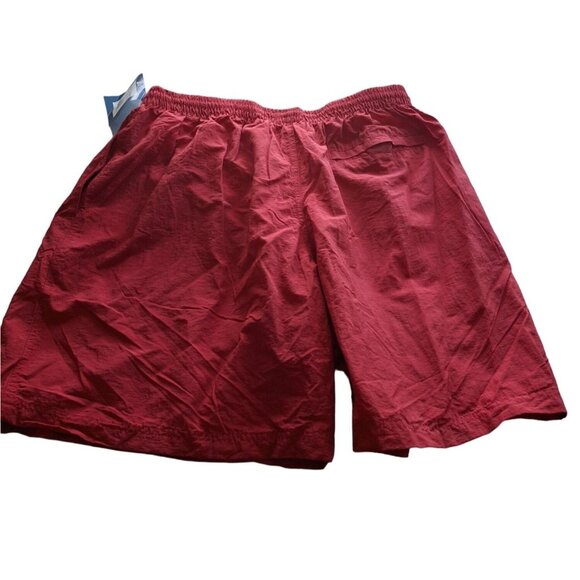 Caribbean Blues Red Swim Trunks Mens Extra Large Mesh Lining Elastic Waist - Picture 2 of 8